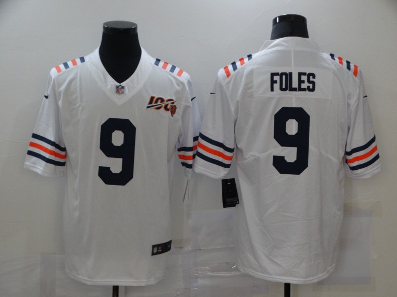 Men's Chicago Bears Nick Foles #9 White Alternate Jersey